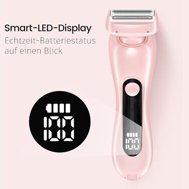 Електричний жіночий триммер Intimrasierer для бікіні, ніг, рук та тіла 2-в-1. Вологостійкий IPX7, USB-C, рожевий