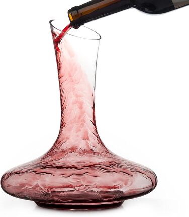 Oak & Steel - Premium Wine Decanter & Aerator Gift Set with Accessories (Large, 1.8L) - Stable & High-Quality Crystal Glass Wine Carafe - Maximum Wine Aeration