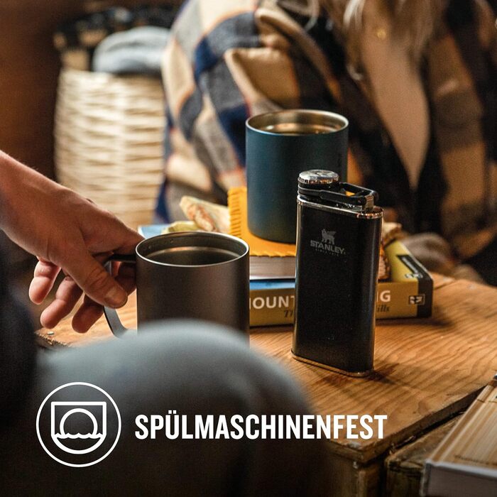 Термос Stanley Classic Wide Mouth 236ml з кришкою Never-Lose - нержавіюча сталь, широке горлечко, BPA-Free, матовий чорний