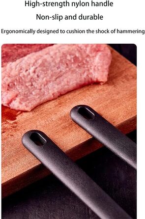 Ніж для відбивання м'яса Fleischklopfer з нержавіючої сталі, подвійний, для стейків, курки, свинини, миється в посудомийній машині