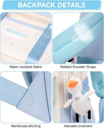 Шкільний рюкзак для дівчинки 2 в 1, рюкзак для підлітків 3-7 класів, шкільний набір з сумкою через плече, блакитний