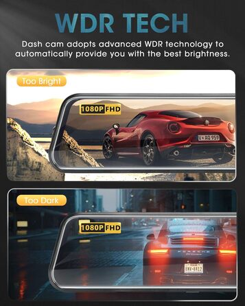 Дзеркало-відеореєстратор з камерою заднього виду Dual 1080P, 10