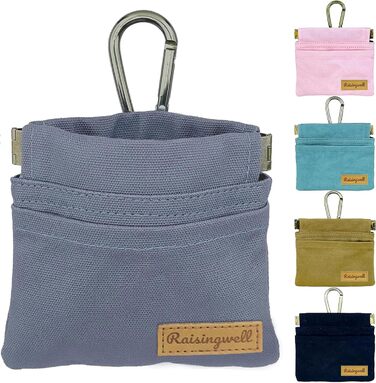 Сумка для корму для собак Leckerlibeutel: міцна бавовняна сумка для прогулянок з карабіном та самозакривною застібкою. Ідеально для подорожей та активного відпочинку (сірий)