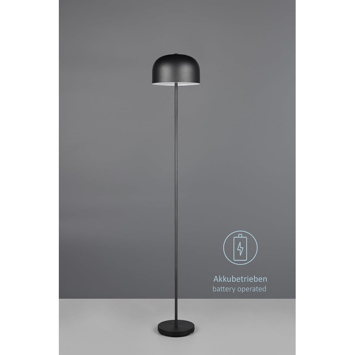 LED настільна лампа Julien, акумуляторна, USB-C, чорна матова, Ø 12 см, 1,5W, сенсорне керування, IP20