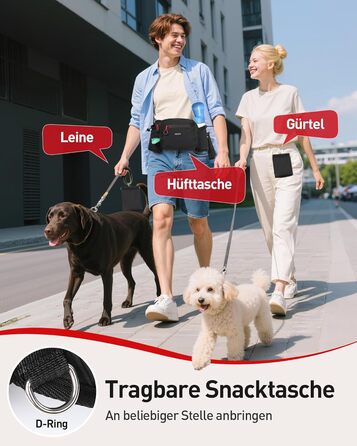 Сумка для ласощів та корму для собак AGPTEK, поясна сумка для прогулянок, подорожей та активного відпочинку