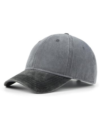 Кепка бейсболка Zylioo XL/XXL вінтажна, бавовна washed, сіро-чорна