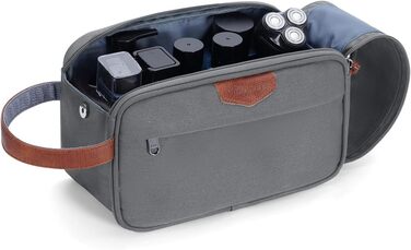 Чоловіча дорожня косметичка ECOHUB, водонепроникна, з великим відділенням та відділенням для мокрого одягу, з переробленого PET, з подвійною блискавкою, сірого кольору