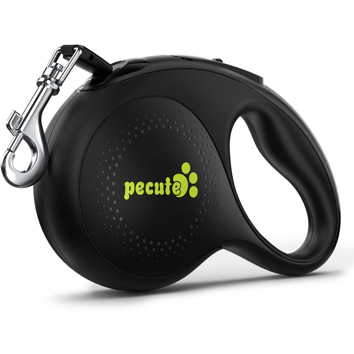 Рулетка для собак Pecute 8м, 50 кг, зелена, з антиковзним руків'ям та швидкою зупинкою