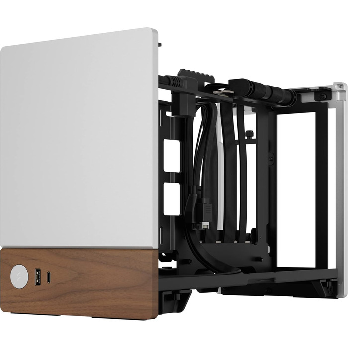 Корпус для ігрового ПК Fractal Design Terra Wood Walnut - mITX, PCIe 4.0, USB Type-C, анодований алюміній (срібло)