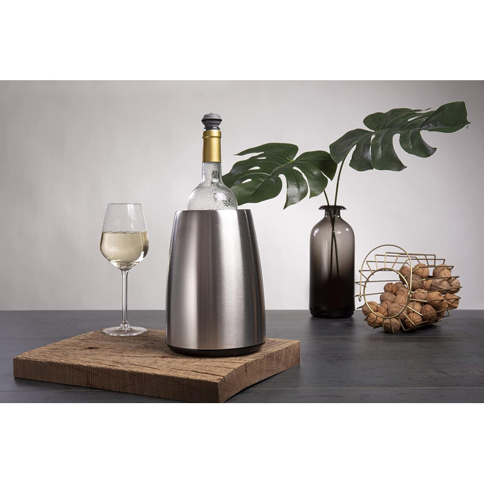Vacu Vin 3649360 Active Wine Cooler Elegant, Stainless Steel, 208(h) x 155(dia)mm.