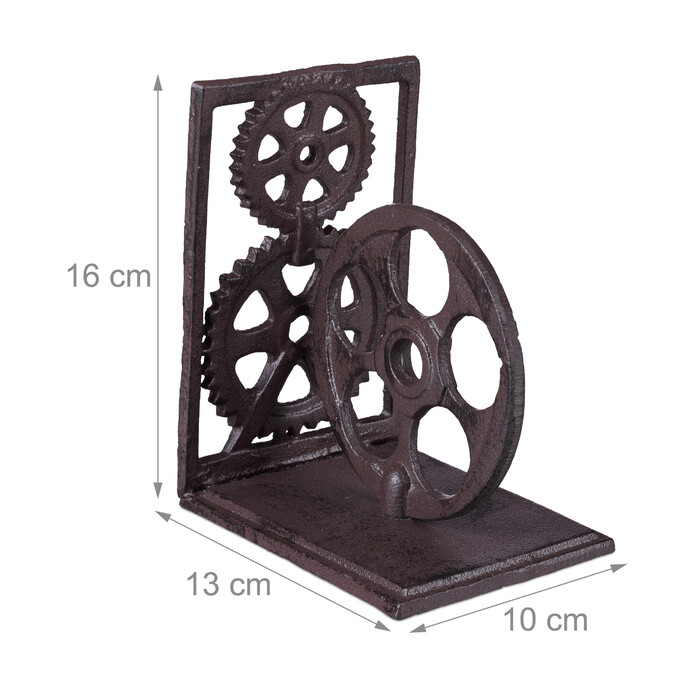 Relaxdays Retro Cast Iron Bookend