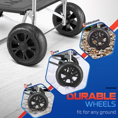 Складаний візок для покупок 75 л з нержавіючою рамою та водонепроникною сумкою (чорний)