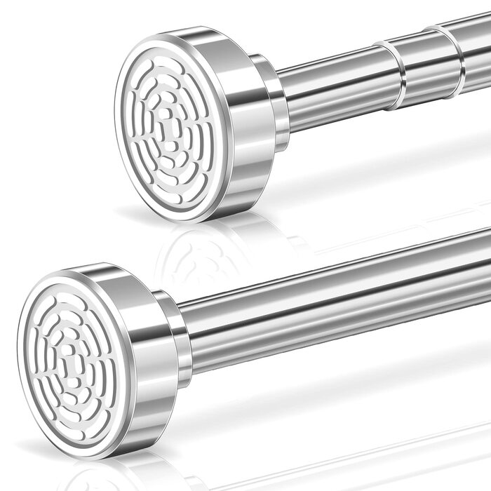 Тeleskopна штанга для душу з нержавіючої сталі 35-60 см, без свердління, для штори