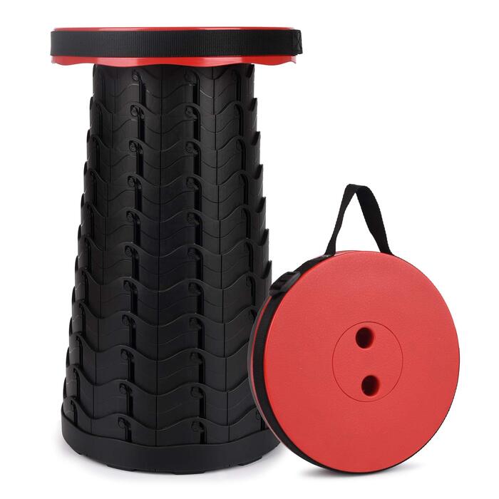 Складний стілець-телескоп, 2 покоління. Легкий туристичний стілець для кемпінгу, риболовлі, барбекю та дому. Максимальне навантаження 397 фунтів (червоний)