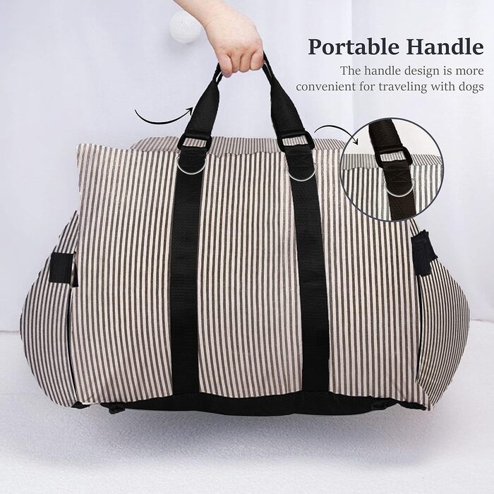 Автокрісло для собак Strusery, до 6 кг, знімний чохол, безпечний ремінь, коричневий, Pequeño