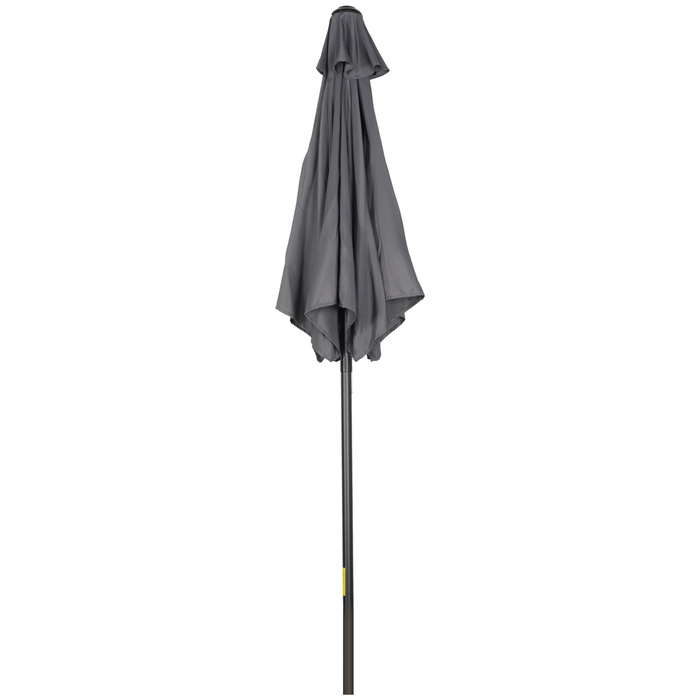 Outsunny Parasol Ø196 cm, Rotating Parasol with Tilt Function, Hexagonal Balcony Parasol Beach Parasol Windproof Stable Market Parasol Crank Parasol Sun Protection for Beach Balcony Garden, Dark Grey | Aosom