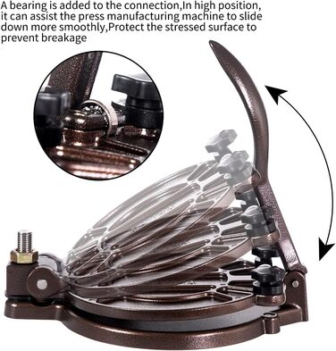 Пресс для тортилій, регульований, 20.3 см, бронзовий, для роті, доса, тамале, піци, пирогів, котлет, 8 дюймів