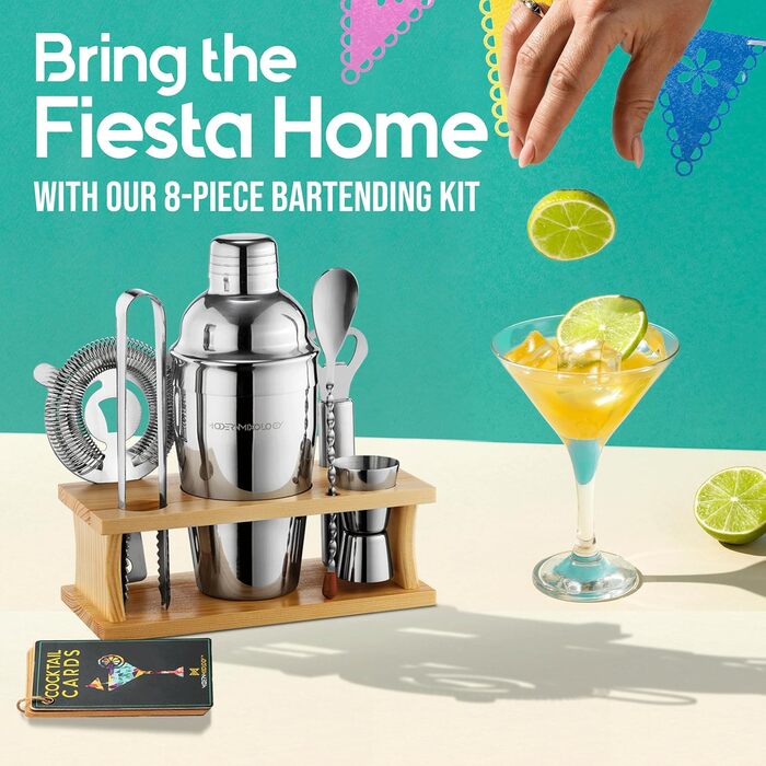Mixology Bartender Set with Stand - Complete Cocktail Making Kit