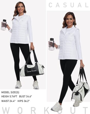 oFiz Steppweste Daen Leicht Weste Daunenweste Daen Ärellos: Легка степкова жилетка oFiz для туризму та подорожей (білий, L)