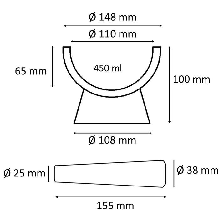 Гранітний ступка з толуштою Meisterkoch XXL для спецій, 3,5 кг, 15 см Ø, 450 мл, чорний колір
