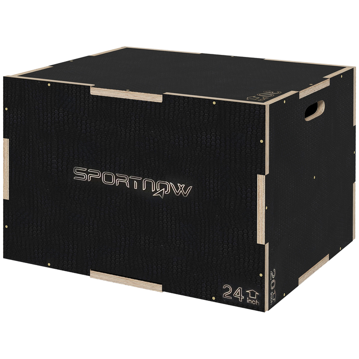 Спортивний бокс Sprungbox 3 в 1: Пліометрична платформа для дому та залу, з ручкою, чорний