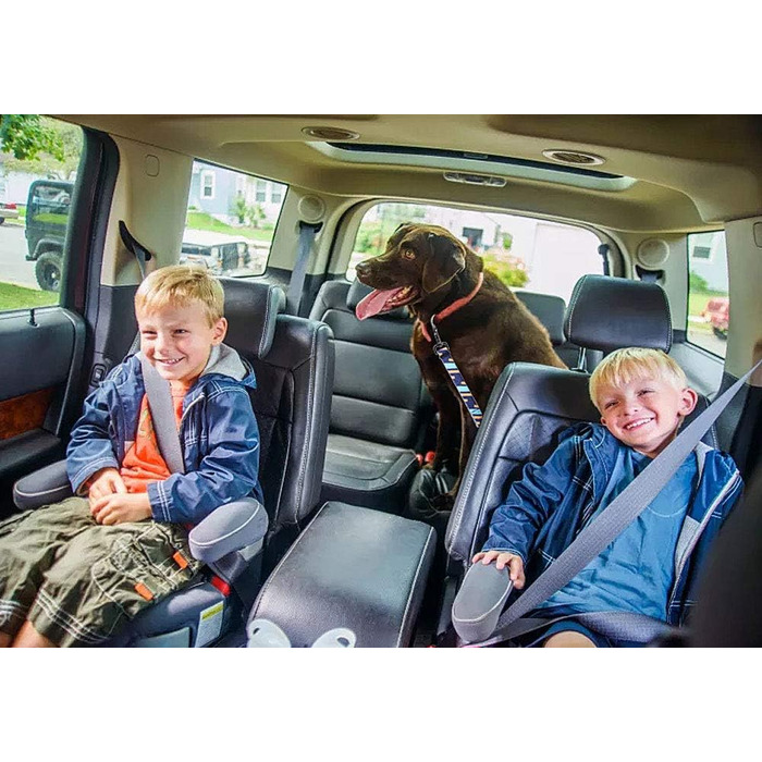 Автомобільний ремінь безпеки для собак AYADA: еластичний, регульований, з відбиваючим нейлоном, для заднього сидіння, фіксація, для котів та інших тварин, карабін (фіолетовий)