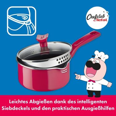 Каструля Tefal Chefclub Brat 16 см з антипригарним покриттям Titanium, індукційна, з термоіндикатором (зелена)