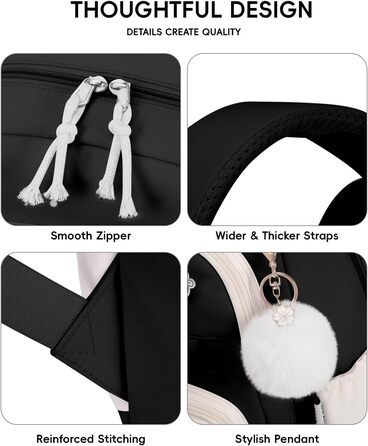 Рюкзак Tanou для дівчаток, шкільний набір: рюкзак, сумка через плече та пенал, чорний