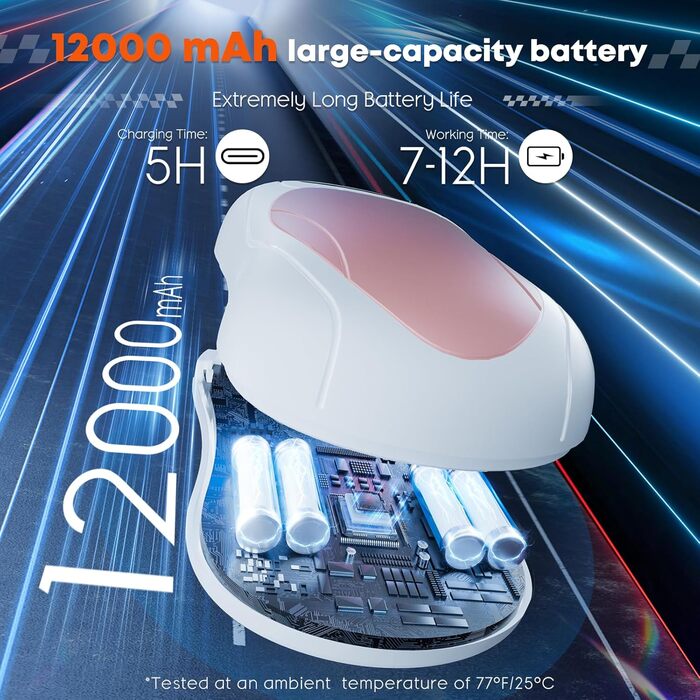 Електричні грілки для рук 2 шт. 12000 mAh з магнітним двостороннім нагріванням та цифровим індикатором температури та заряду батареї для відпочинку на природі/кемпінгу (Білий-Рожевий)