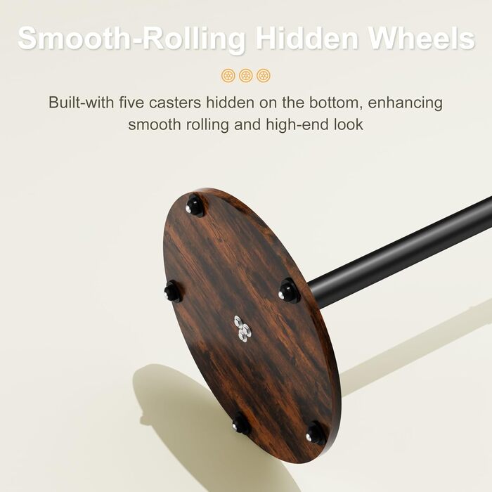 Підставка для телевізора Unho з регульованою висотою та коліщатками, для екранів 40-75 дюймів, VESA 600x400 мм, до 50 кг (Чорний)