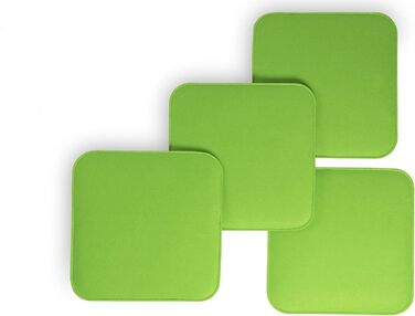 Sunnypillow Набір з 4 фетрових подушок для стільців 35x35 см, зелені, м'які сидіння для стільців і лавок, для дому та вулиці