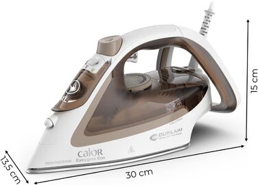 Праска Calor Easygliss Eco, 2800 Вт, 50 г/хв (пар), 240 г/хв (парний удар), Durilium Airglide, виготовлена у Франції, FV5780C0