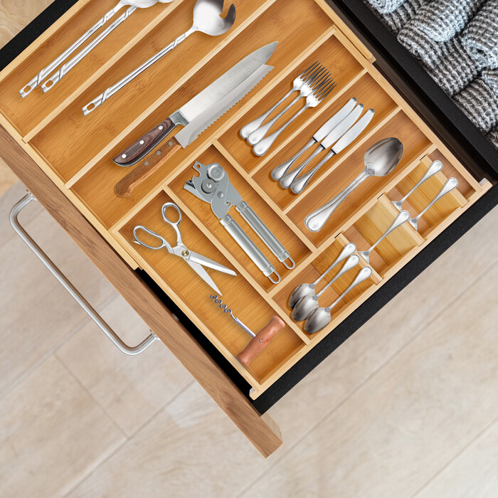 Relaxdays Extendable Cutlery Box
