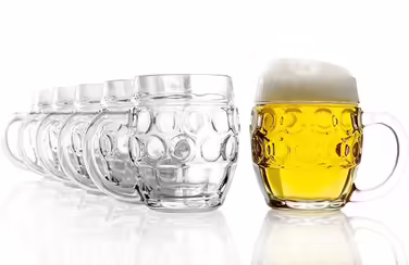 Oberglas Tübingen Eye Can Beer Mug without Pressure Pad/Sign I 6-Piece Beer Mug Set, 500 ml with Fill Line I Stable Beer Mug I Soda Lime Glass Beer Glasses I Beer Stein Dishwasher Safe