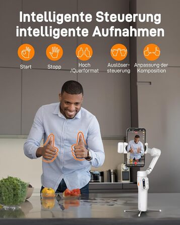 Hohem iSteady V3 - Стабілізатор для смартфона з контролером, AI-трекером та розсувним штативом, 3-осьовий