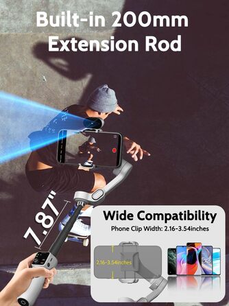 Стабілізатор для телефону AOCHUAN Smart V8 AI з 3 осями, 7.8