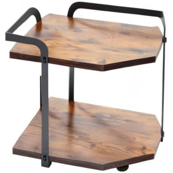 Corner shelf for kitchen with 2 tiers, spice rack wood, kitchen shelf, kitchen organizer, corner shelf for kitchen countertop, shelf for kitchen countertop, small shelf for kitchen, living room, office, 30 x 30 x 32cm