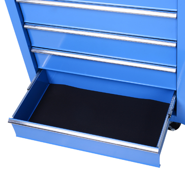 HOMCOM Mobile Tool Cart Tool Wagon Rolling Cart Tool Box with 5 Drawers Blue