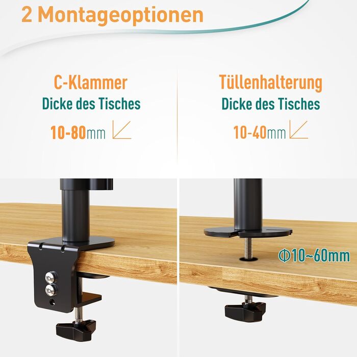 Тримач для моніторів ELIVED EV4013 на 3 монітори, 17-32 дюйми, VESA 75/100mm, регулювання висоти, 80 см