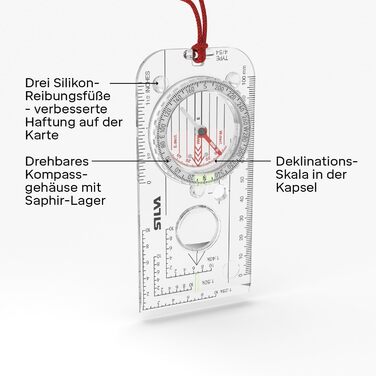 Silva Kompass Outdoor - Expedition 4 Hiking Compass - Map Scales 1:25k, 1:40k, 1:50k - Marching Compass for Advanced Users - Rotating Compass Housing - Military Compass
