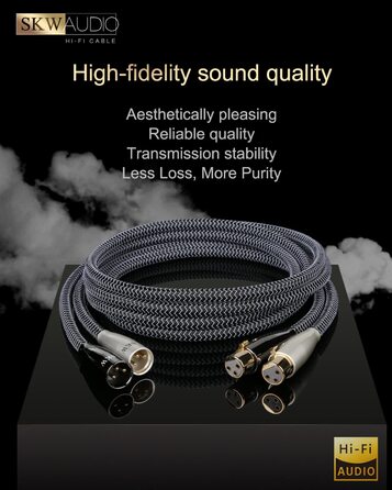 Акустичний кабель для колонок SKW з банановими роз'ємами, мідно-срібляний пліт, 3м, для Hi-Fi систем, підсилювачів та домашнього кінотеатру