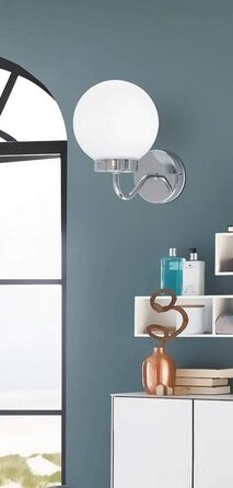 Send Bathroom TOGO in Chrome White Wall Lamp Globe Lamp Bathroom Lamp