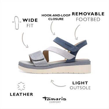 Босоніжки жіночі Tamaris 8-88705-44 Wide Fit, світло-блакитні, 39 EU