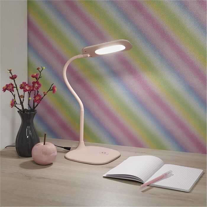 LED настільна лампа EMOS STELLA 6,5W, регулювання яскравості, рожева