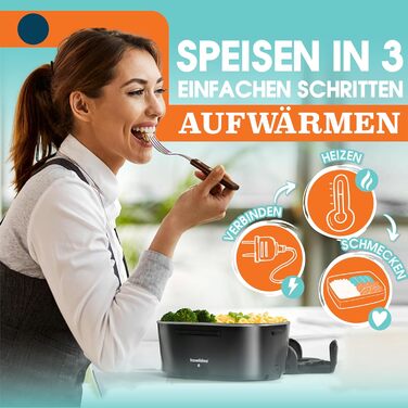 Electric Lunch Box 80W Thermo Lunch Box for Keeping Food Hot, 1.5L Heat Box 3-in-1 Food Warmer, Food Warmer Box for Work, Car, Truck - Electric Lunch Box, Heat Box