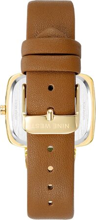 Жіночий наручний годинник Nine West зі шкіряним ремінцем (Honey Brown/Gold)