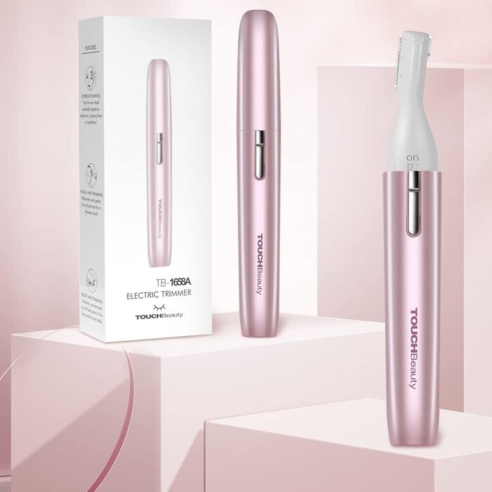 TOUCHBeauty Тріммер для тіла та обличчя AG-1658W (білий/рожевий) - професійний набір для догляду за обличчям та тілом