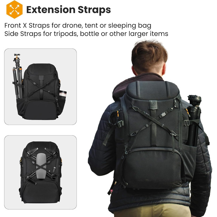 Рюкзак для камери Tarion HX-XL, 2-в-1, чорний, водонепроникний, з відділенням для ноутбука 15.6 дюймів