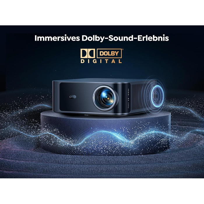 Смарт-проектор Toptro 4K Home Cinema, 1500 ANSI люмен, Full HD 1080p, Netflix, Dolby Audio, двосторонній Bluetooth, WiFi, AI-автофокус та корекція трапеції, для дому та вулиці, чорний