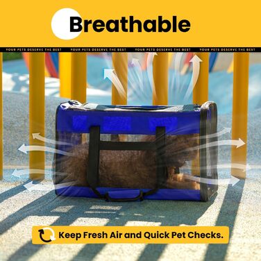 Транспортна переноска для котів Conlun, м'яка переноска з сіткою з 4 сторін, підходить для перевезення в літаку, для кошенят та невеликих котів до 6 кг, складана переноска для собак, (51x31x31 см, блакитна)